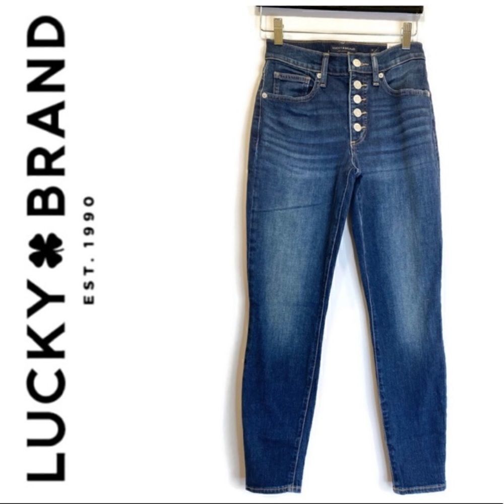 Lucky Brand High Rise Bridgette Button Up Skinny Jeans 00/24